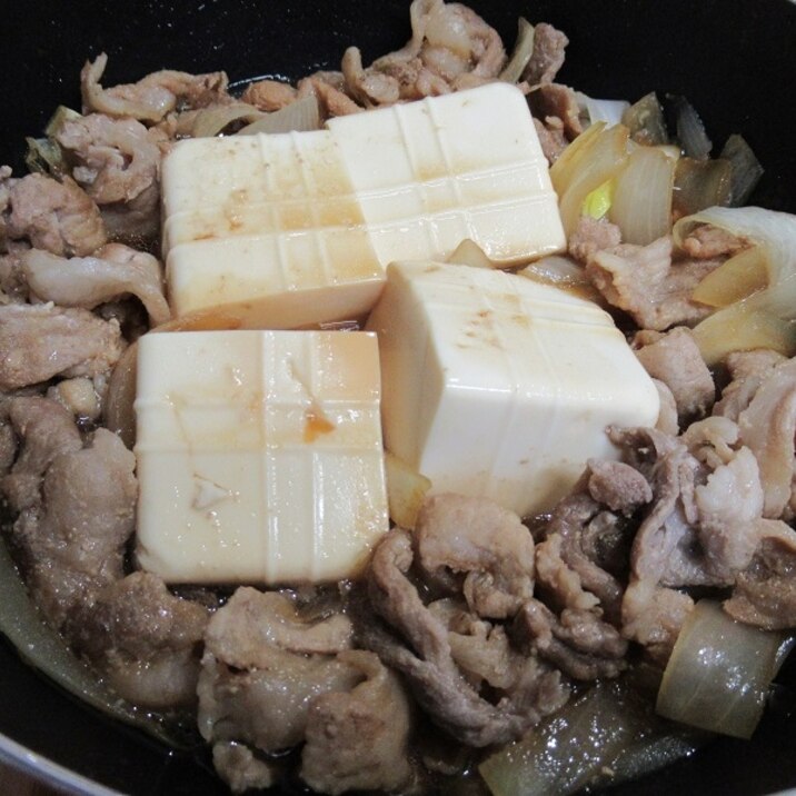 焼き肉のタレで、簡単肉豆腐